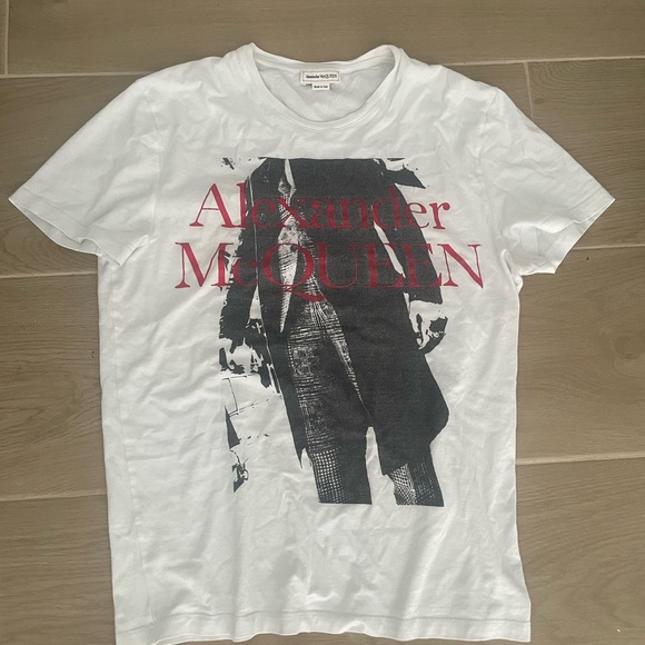 Alexander McQueen White and Black Graphic Tee - Picture 1 of 5